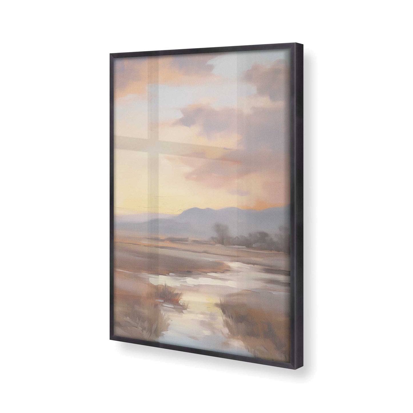 [Color:Weathered Zinc], Picture of art in a Weathered Zinc frame of the corner