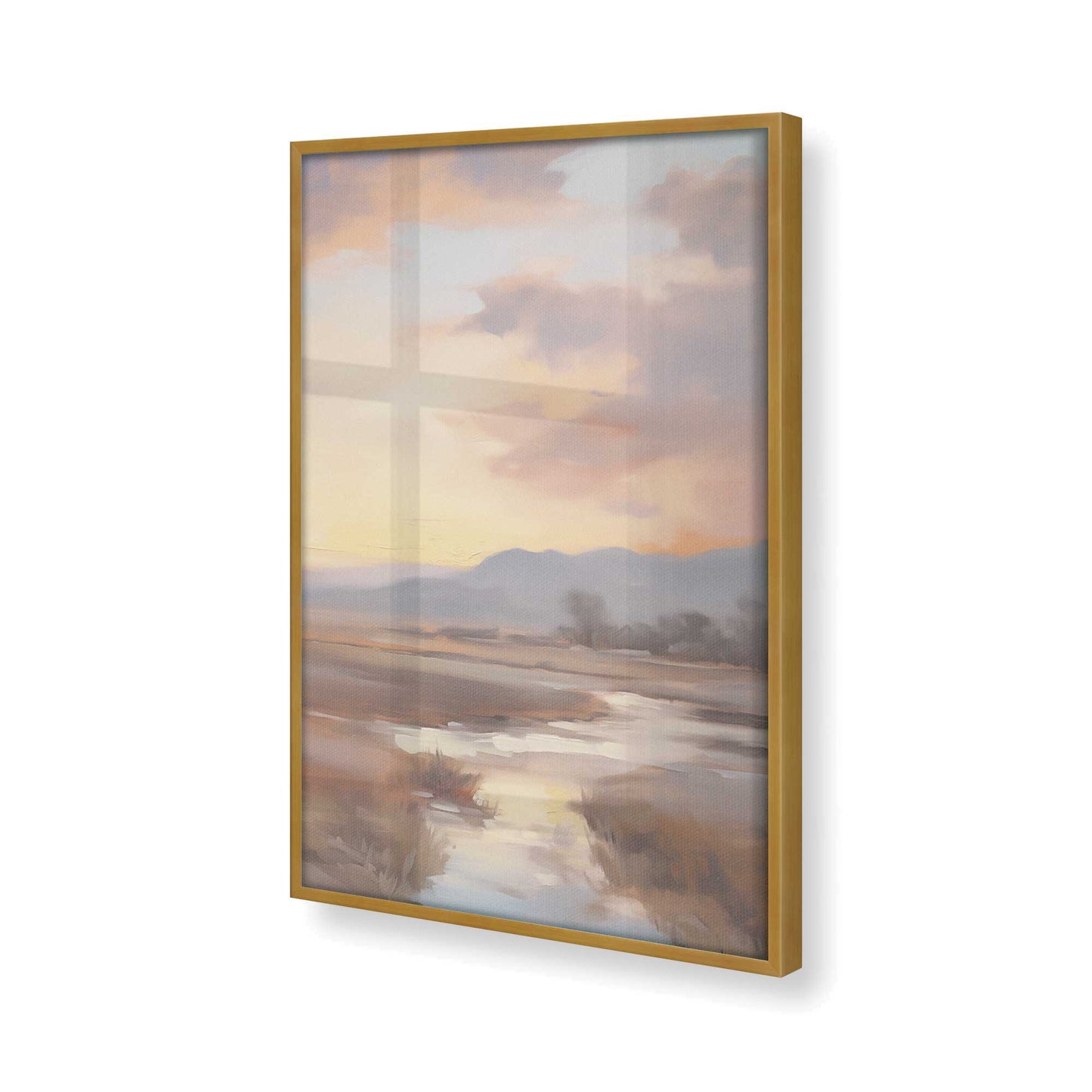 [Color:Polished Gold], Picture of art in a Polished Gold frame of the corner