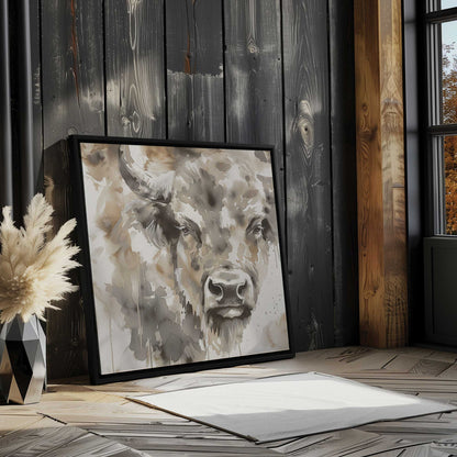 Watercolor Bison Canvas Print