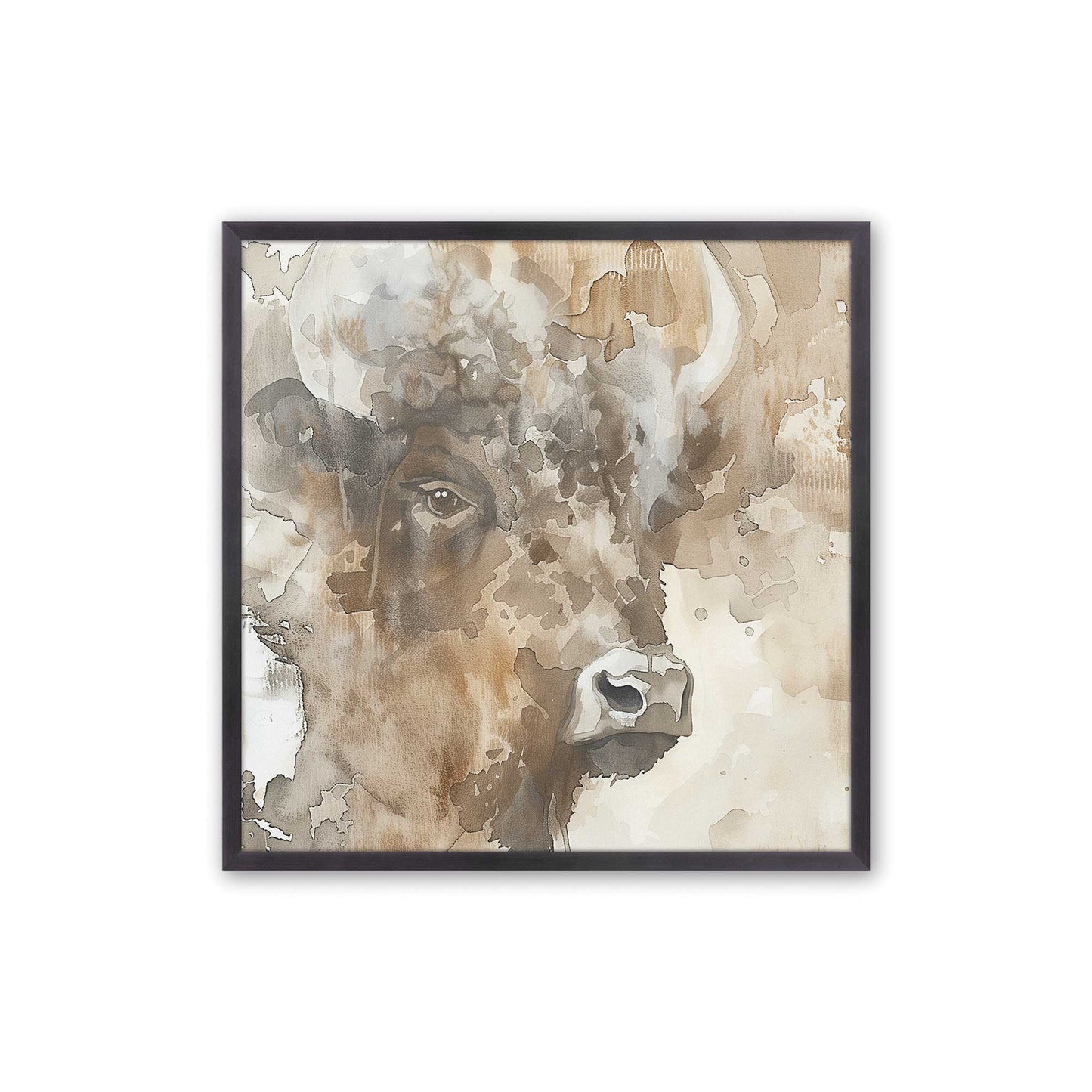 Bisons in Watercolor Art Print, Set of 2