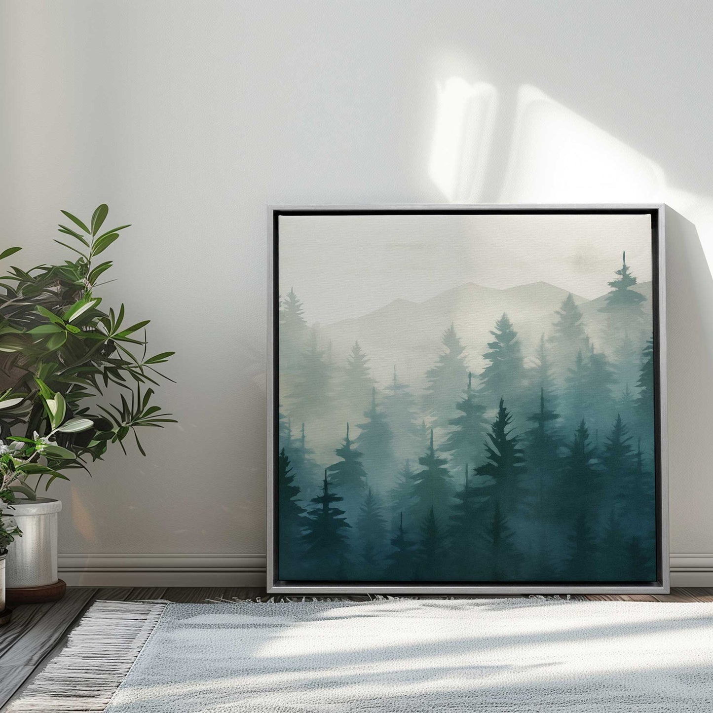 Foggy Evergreen Peaks Canvas Print