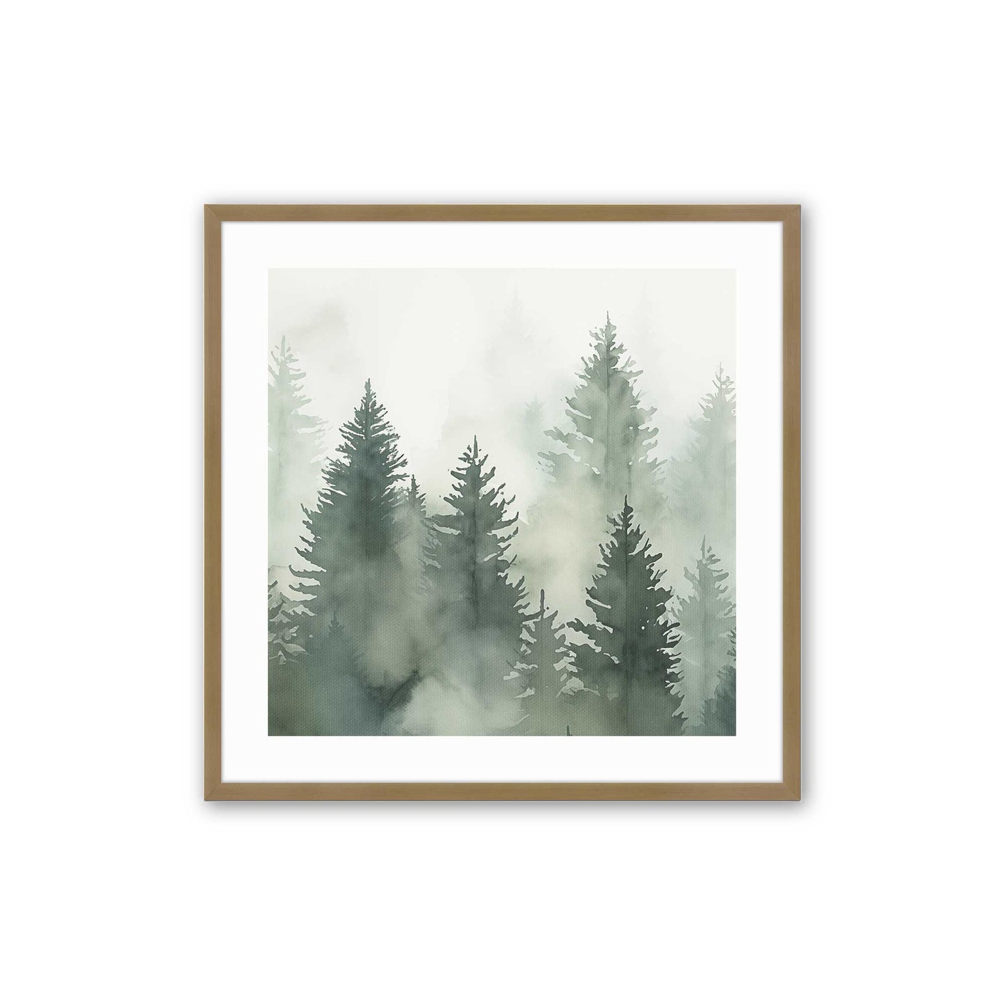 Hazy Forest Morning Art Print, Set of 3