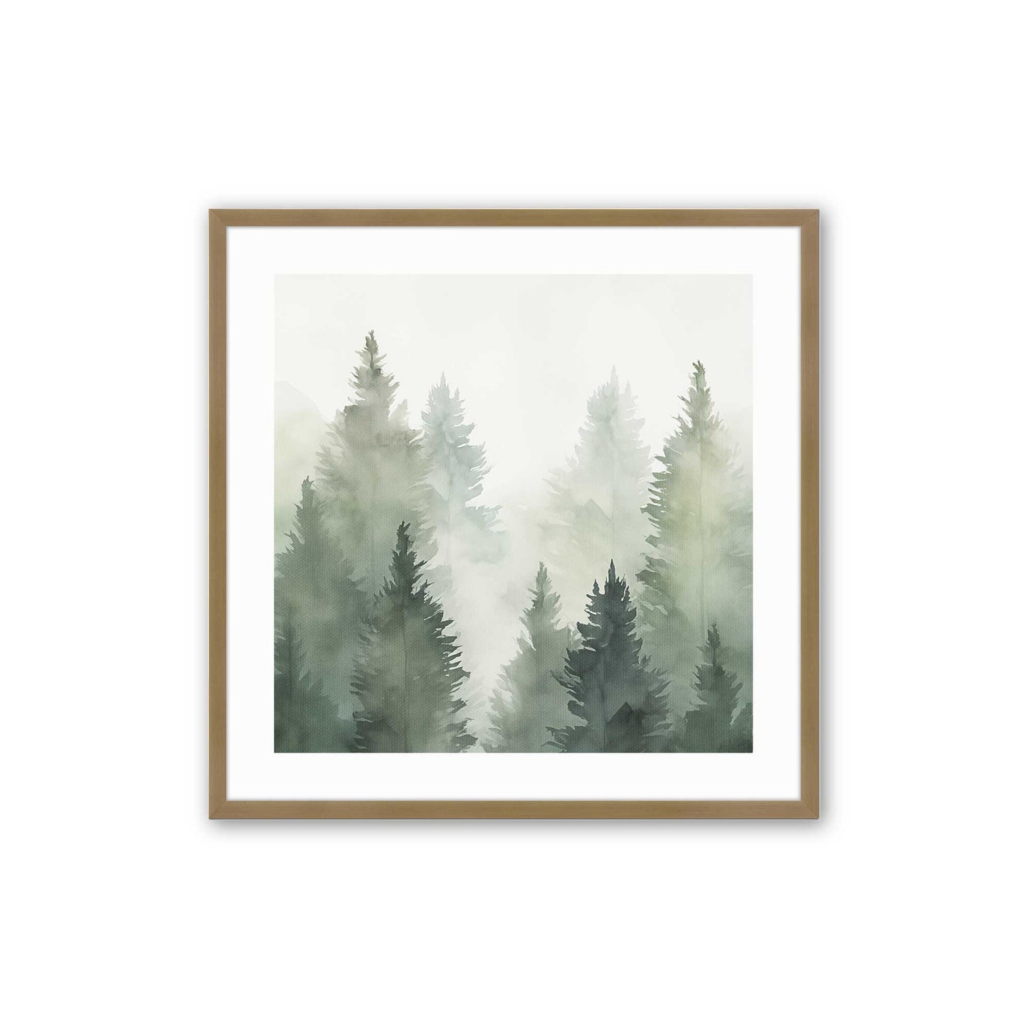 Hazy Forest Morning Art Print, Set of 3