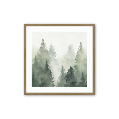 Hazy Forest Morning Art Print, Set of 3