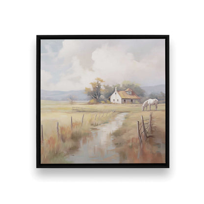 Countryside Farmhouses Canvas Print, Set of 2