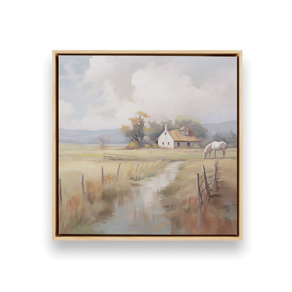 Countryside Farmhouses Canvas Print, Set of 2