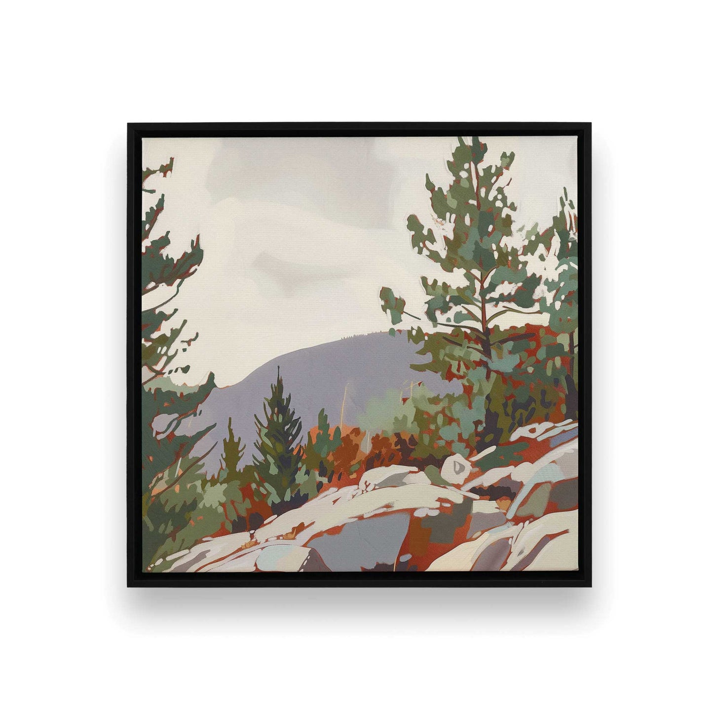 Bold Rocks and Pines Canvas Print, Set of 2