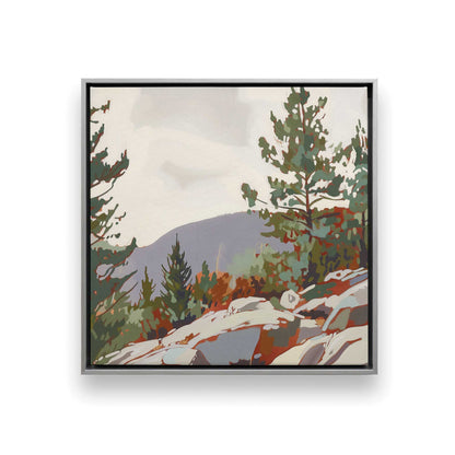 Bold Rocks and Pines Canvas Print, Set of 2