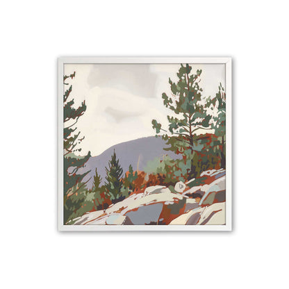 Bold Rocks and Pines Art Print, Set of 2