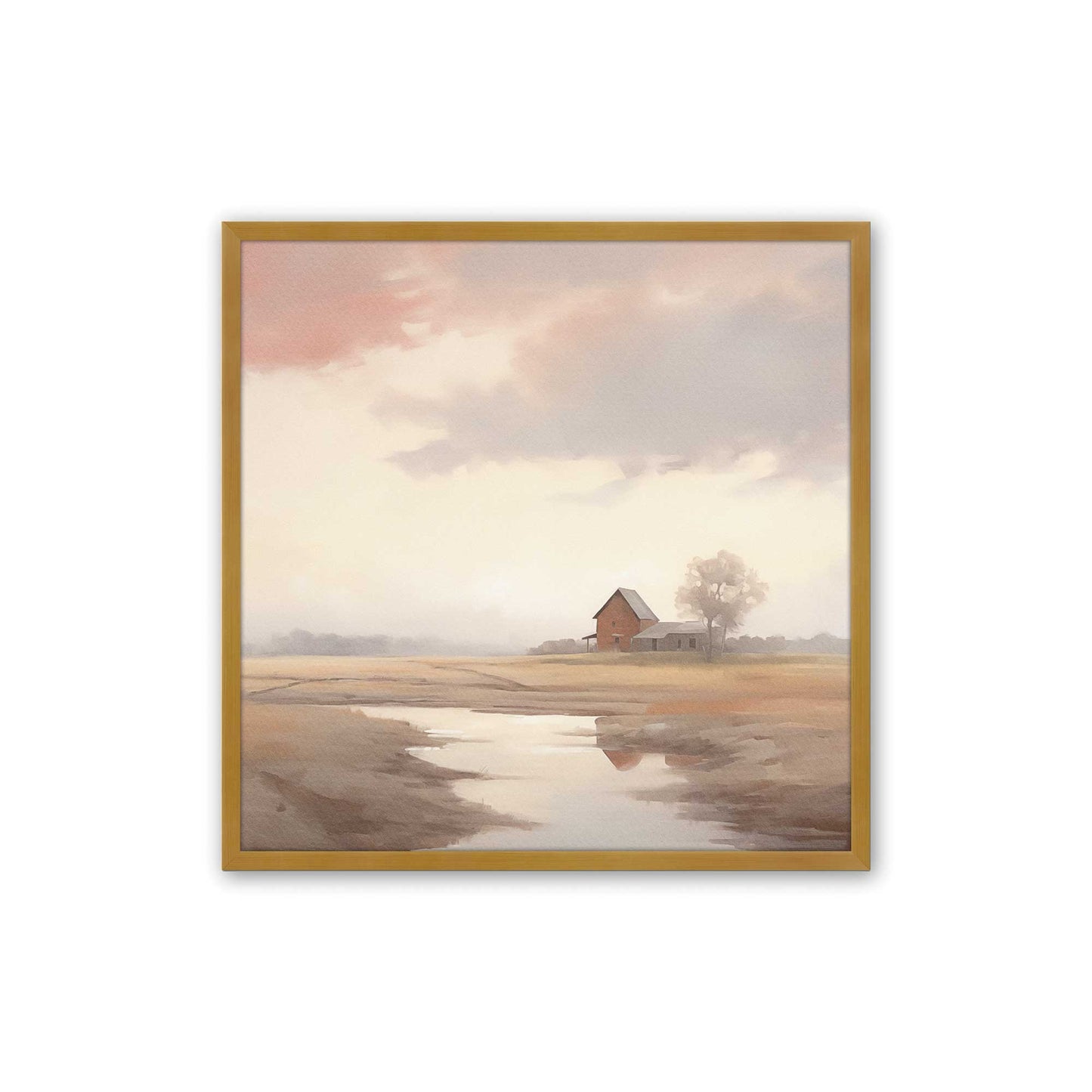 Quiet Country Farm Scenes Art Print, Set of 2