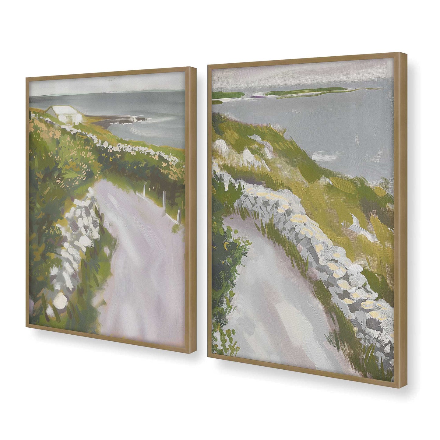 [Color:Brushed Gold], Picture of art in a Brushed Gold frame at an angle