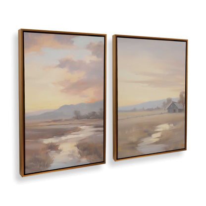 [Color:Polished Gold], Picture of art in a Polished Gold frame at an angle