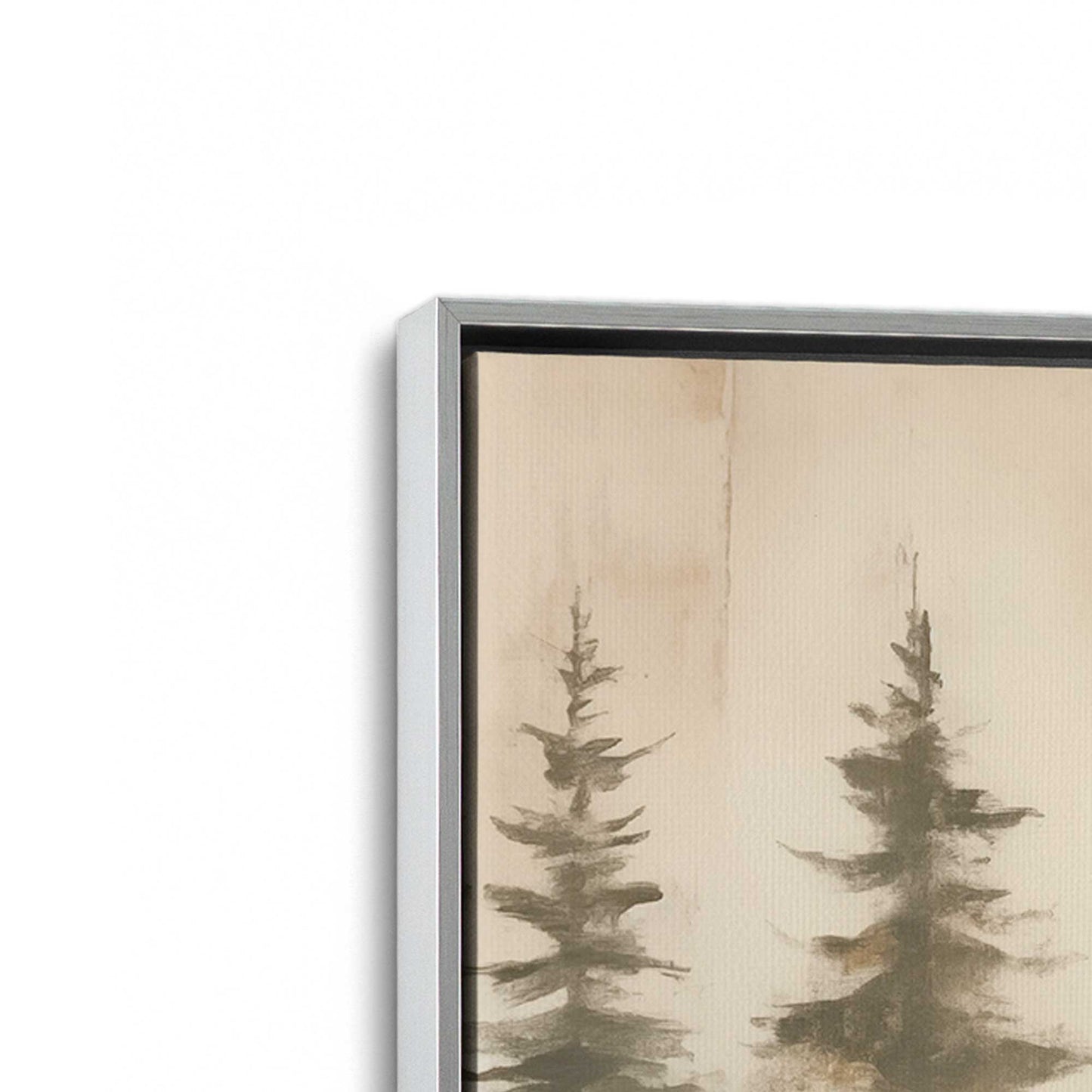 Foggy Autumn Pines Canvas Print, Set of 2