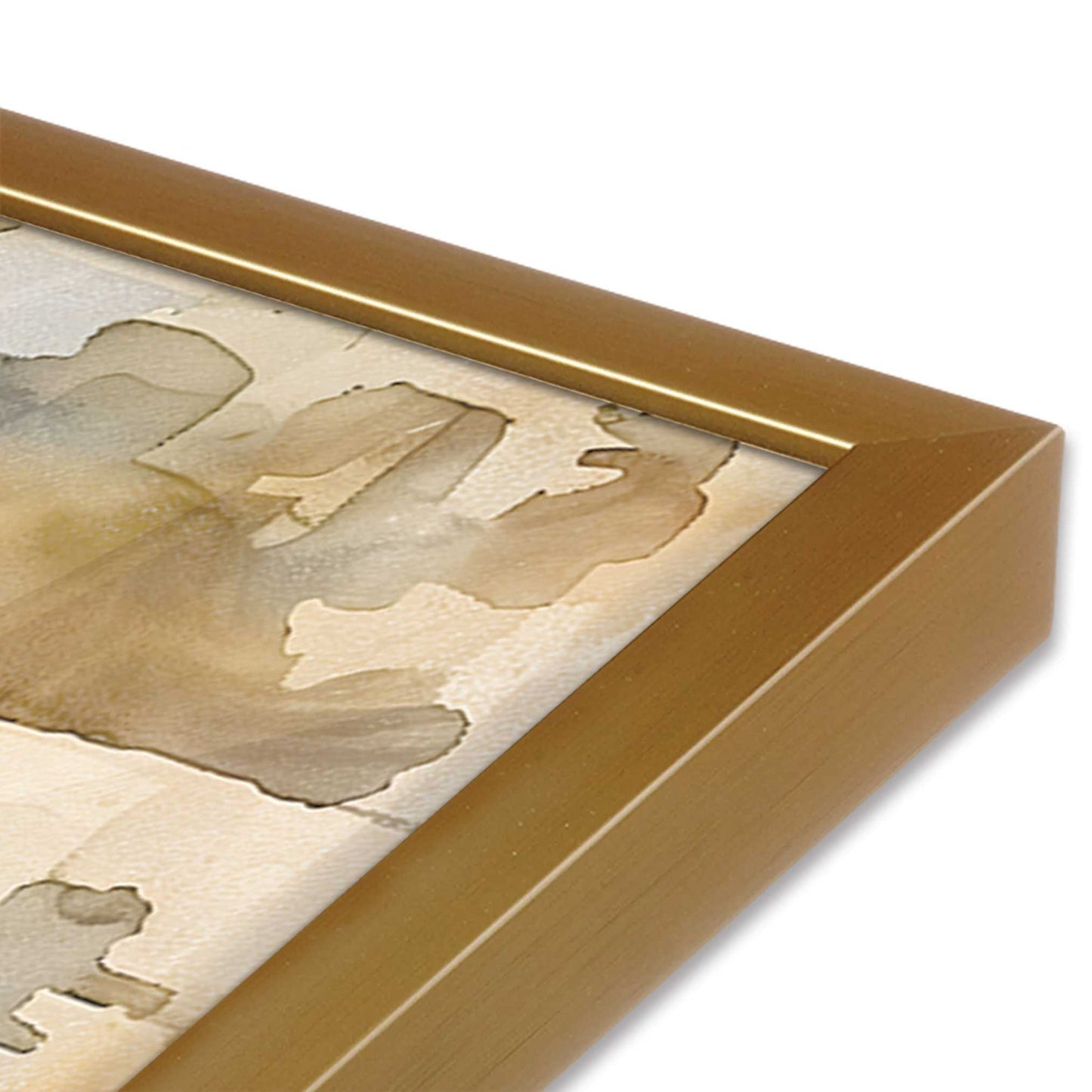 [Color:Polished Gold], Picture of art in a Polished Gold frame at an angle