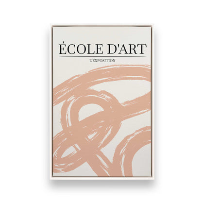 Peach Abstract Art Posters Canvas Print, Set of 2