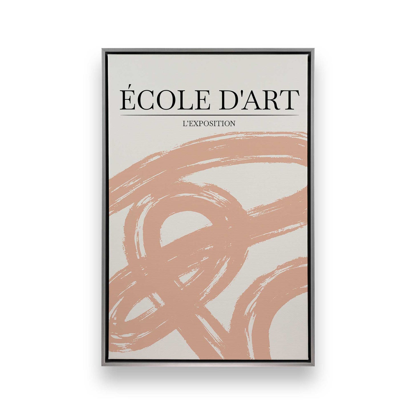 Peach Abstract Art Posters Canvas Print, Set of 2