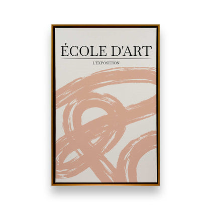 Peach Abstract Art Posters Canvas Print, Set of 2