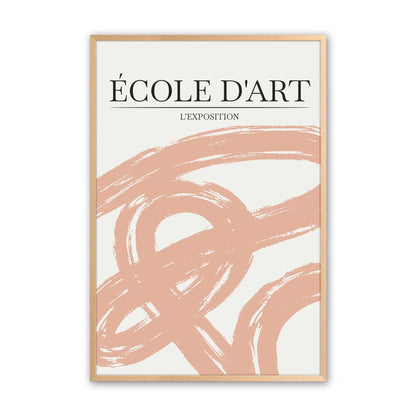 Peach Abstract Art Posters Art Print, Set of 2
