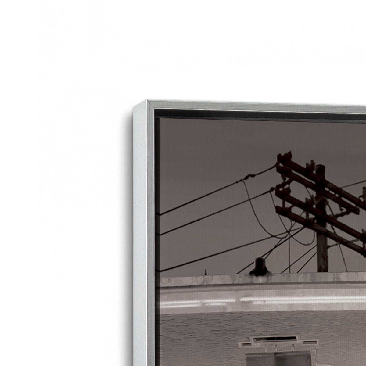 [Color:Polished Chrome], Picture of art in a Polished Chrome frame at an angle
