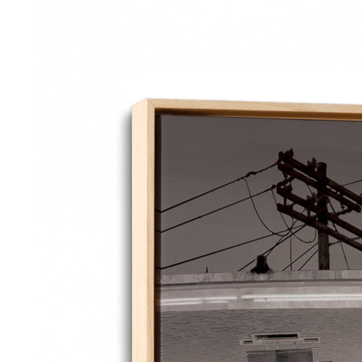 [Color:American Maple], Picture of art in a American Maple frame at an angle