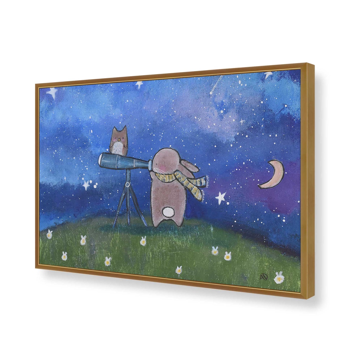 [Color:Polished Gold], Picture of art in a Polished Gold frame of the corner