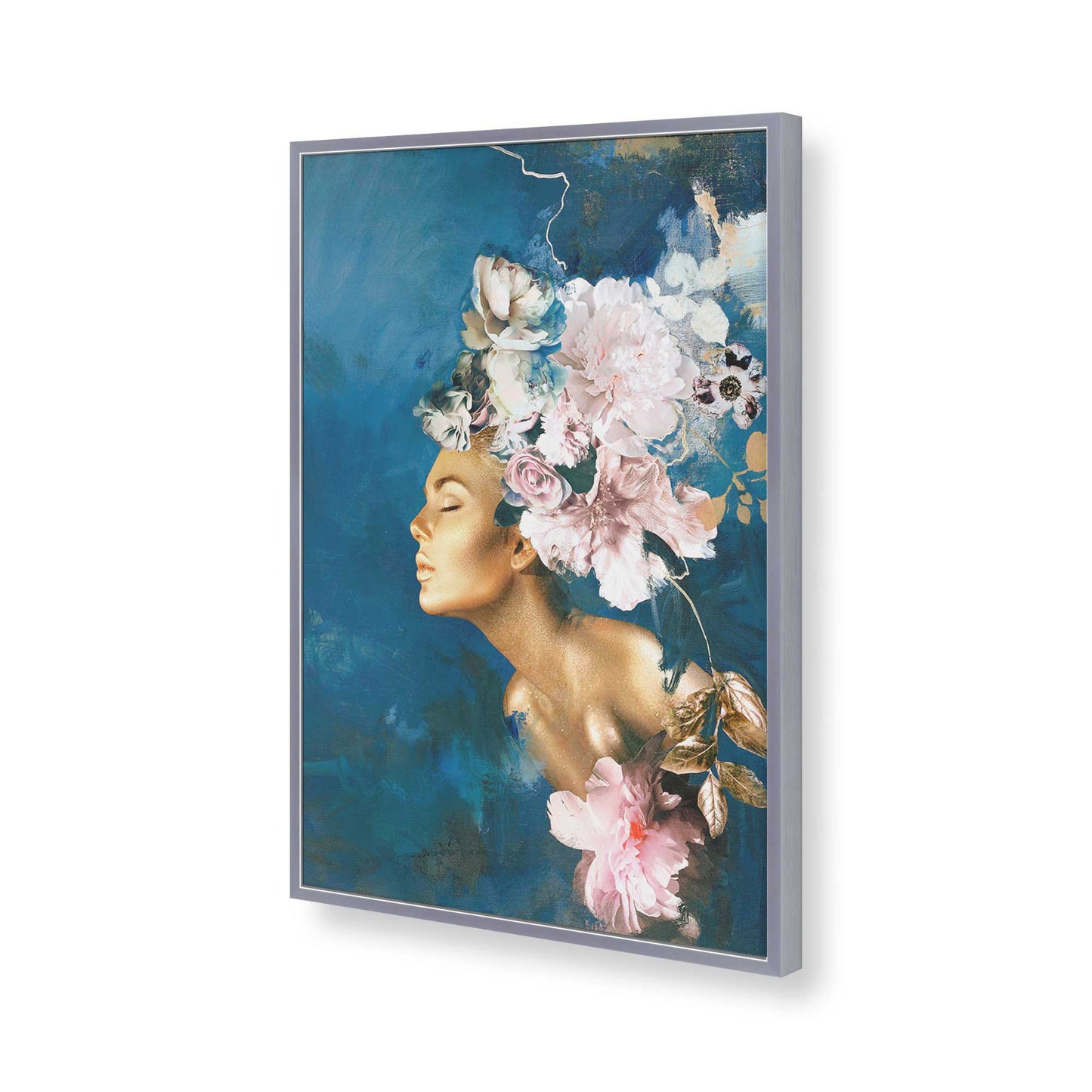 [Color:Polished Chrome], Picture of art in a Polished Chrome frame of the corner