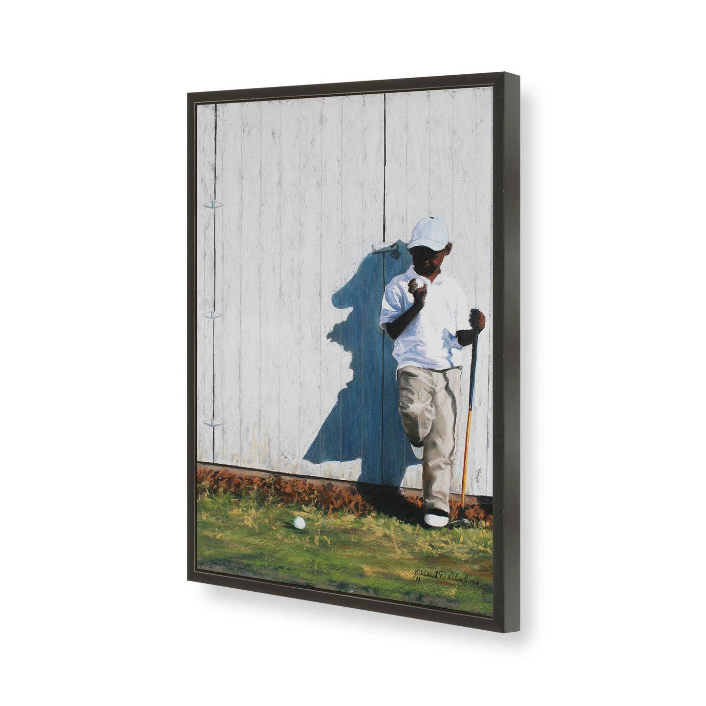 [Color:Satin Black], Picture of art in a Satin Black frame of the corner