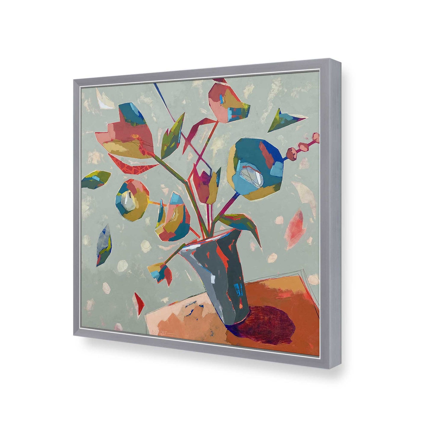 [Color:Polished Chrome], Picture of art in a Polished Chrome frame of the corner
