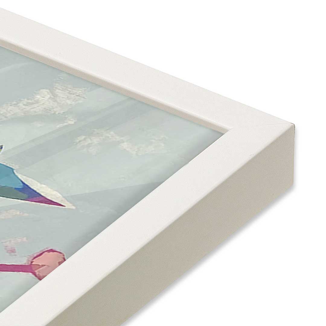 [Color:Opaque White], Picture of art in a Opaque White frame at an angle