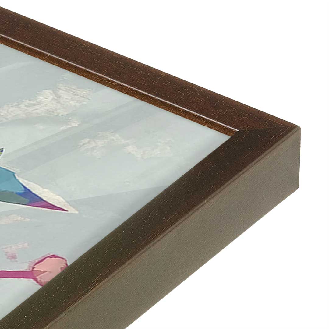 [Color:Espresso], Picture of art in a Espresso frame at an angle