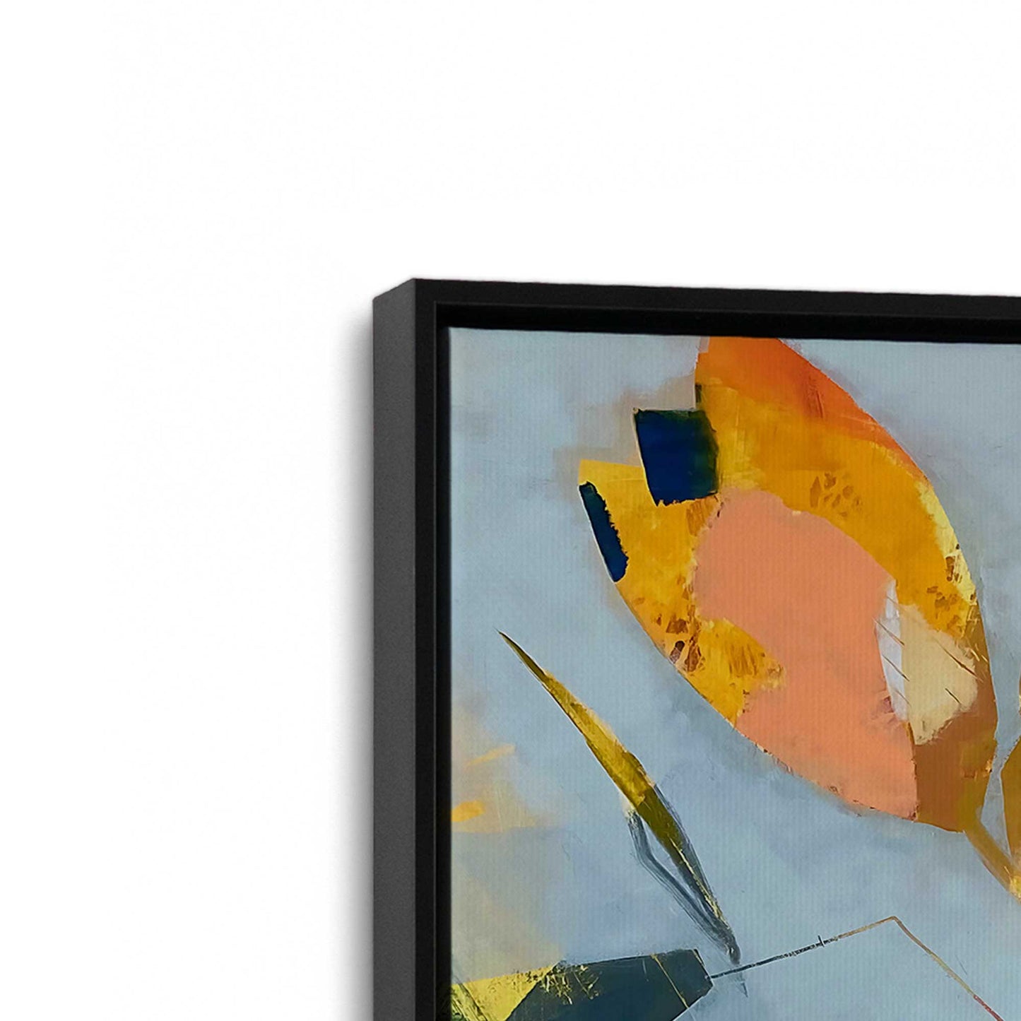 [Color:Satin Black], Picture of art in a Satin Black frame at an angle