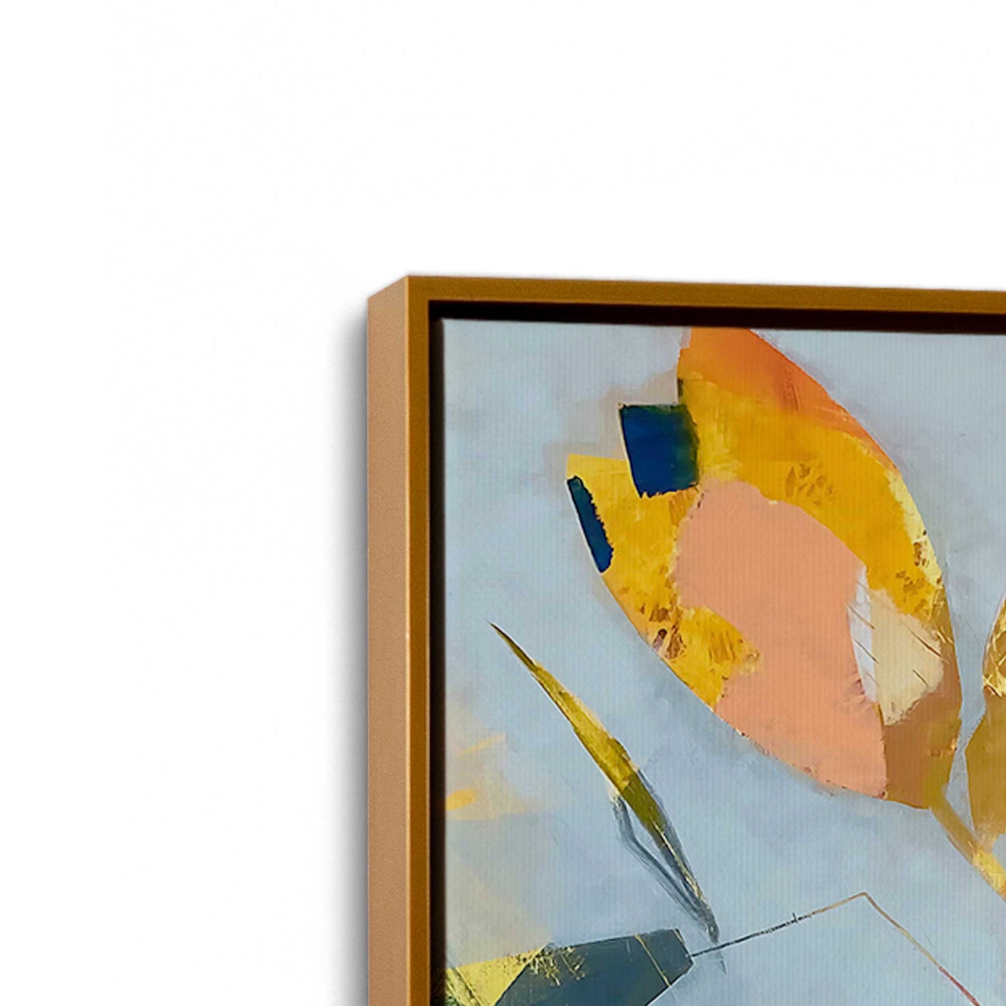 [Color:Polished Gold], Picture of art in a Polished Gold frame at an angle
