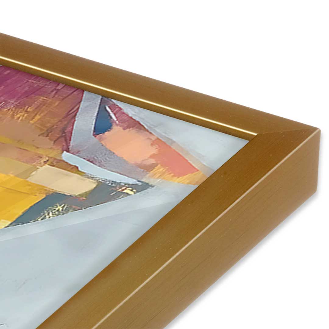 [Color:Polished Gold], Picture of art in a Polished Gold frame at an angle