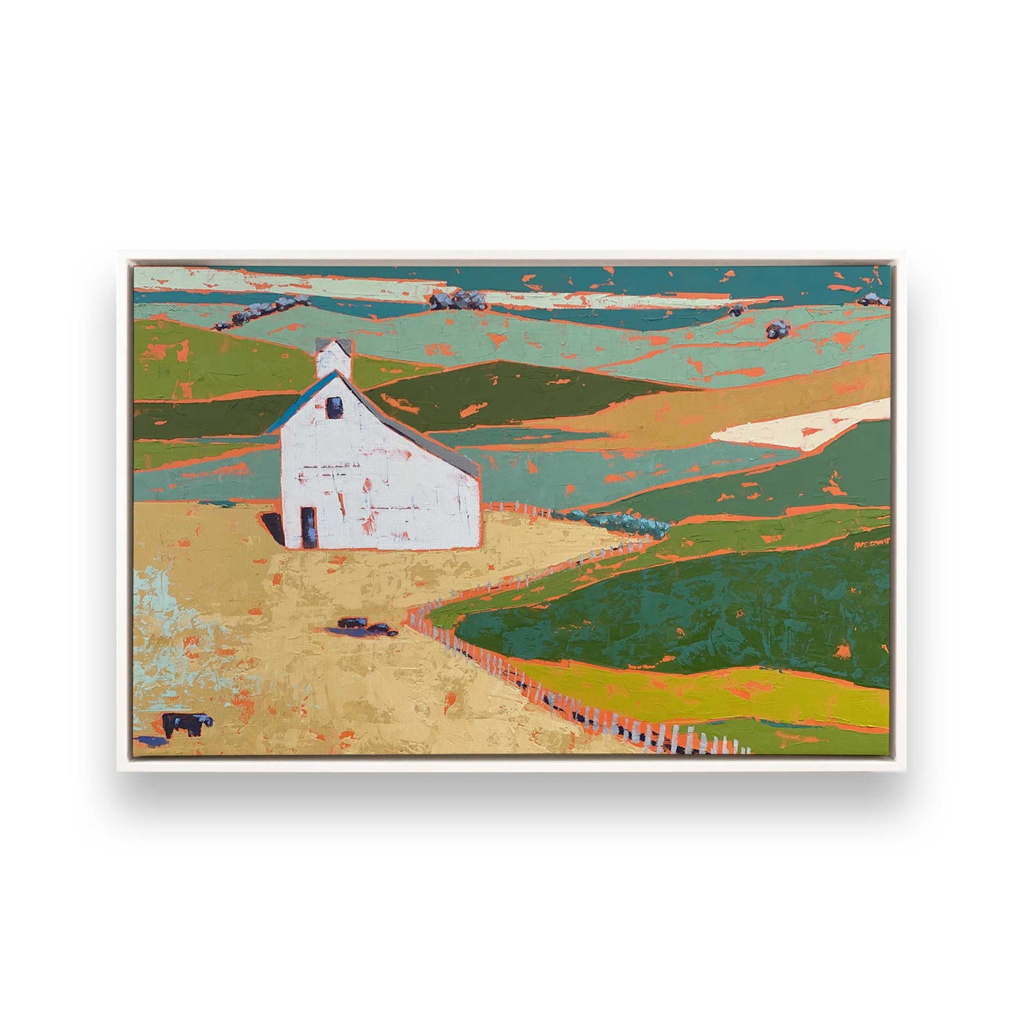 [Color:Opaque White], Picture of art in a White frame