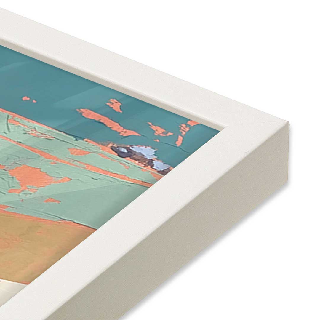 [Color:Opaque White], Picture of art in a Opaque White frame at an angle