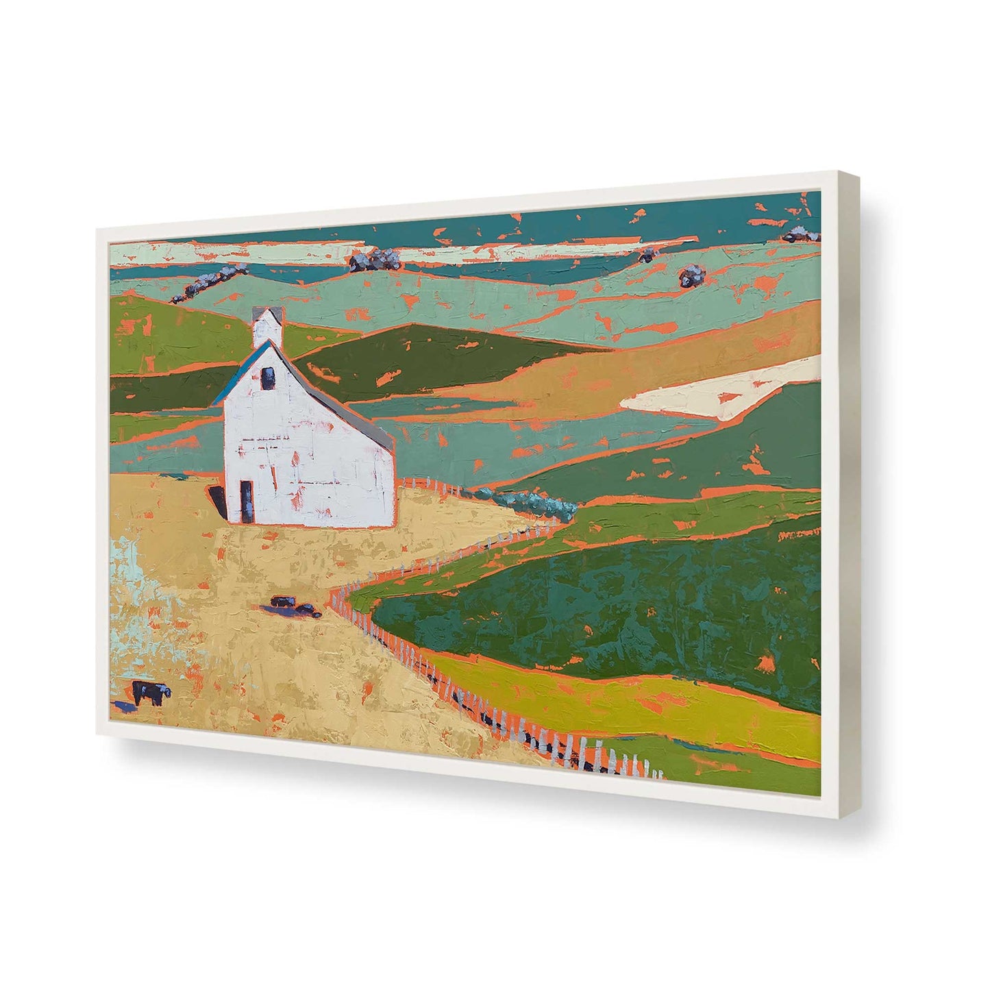 [Color:Opaque White], Picture of art in a Opaque White frame of the corner