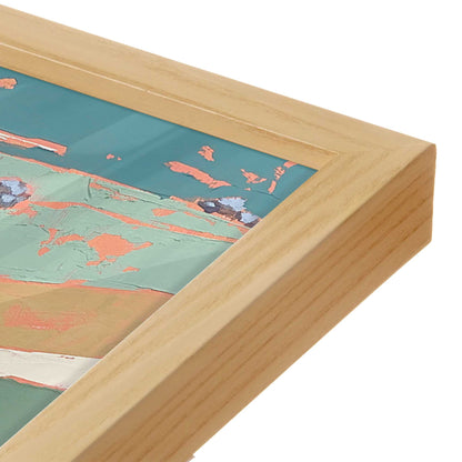 [Color:American Maple], Picture of art in a American Maple frame at an angle