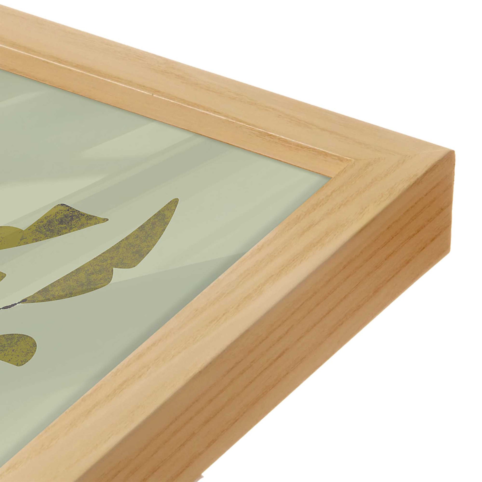 [Color:American Maple], Picture of art in a American Maple frame at an angle