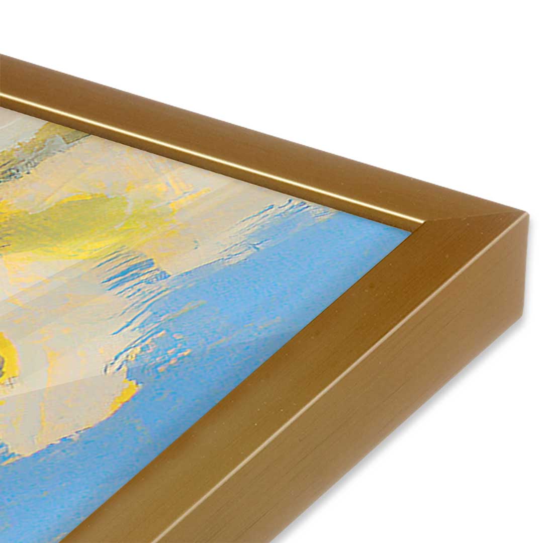[Color:Polished Gold], Picture of art in a Polished Gold frame at an angle
