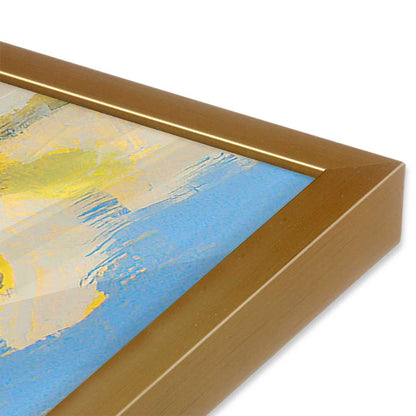 [Color:Polished Gold], Picture of art in a Polished Gold frame at an angle