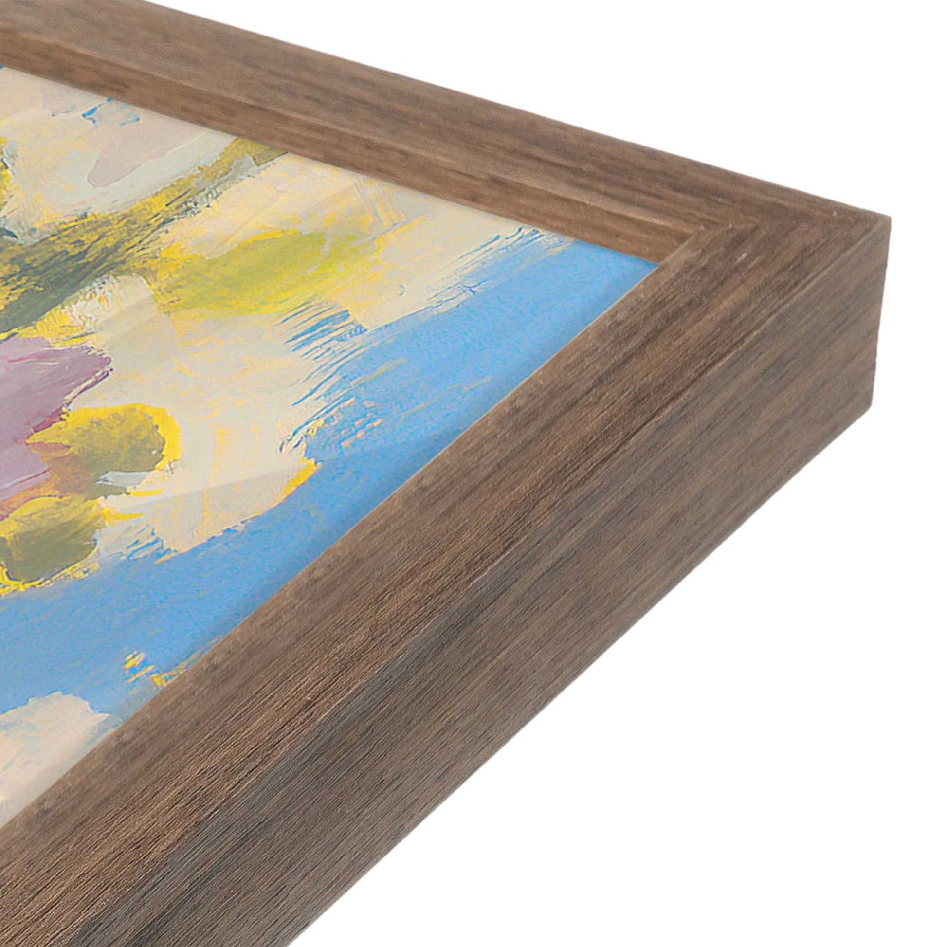 [Color:Walnut], Picture of art in a Walnut frame at an angle