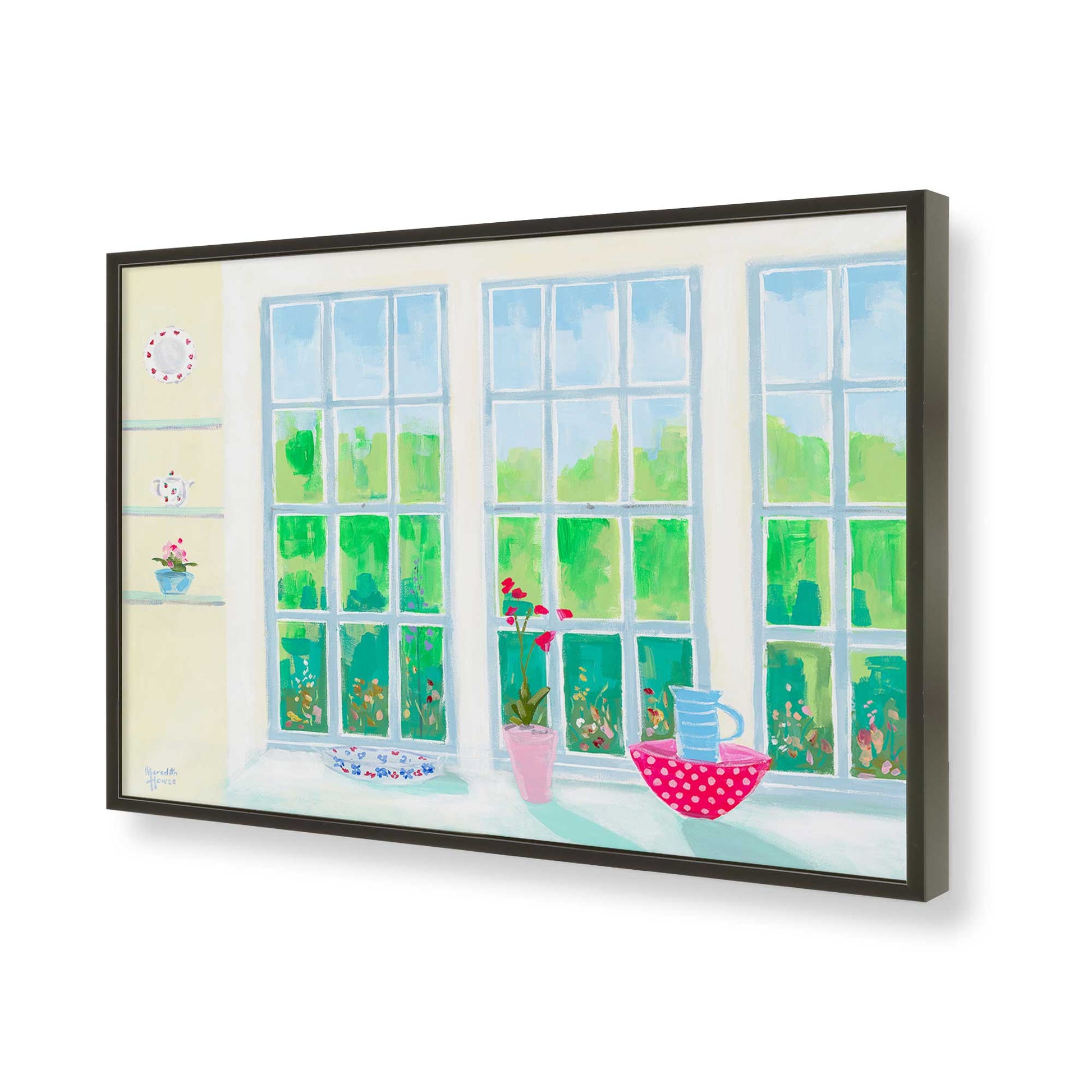 [Color:Satin Black], Picture of art in a Satin Black frame of the corner