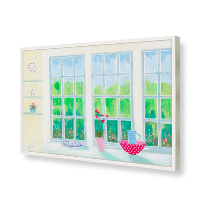 [Color:Opaque White], Picture of art in a Opaque White frame of the corner