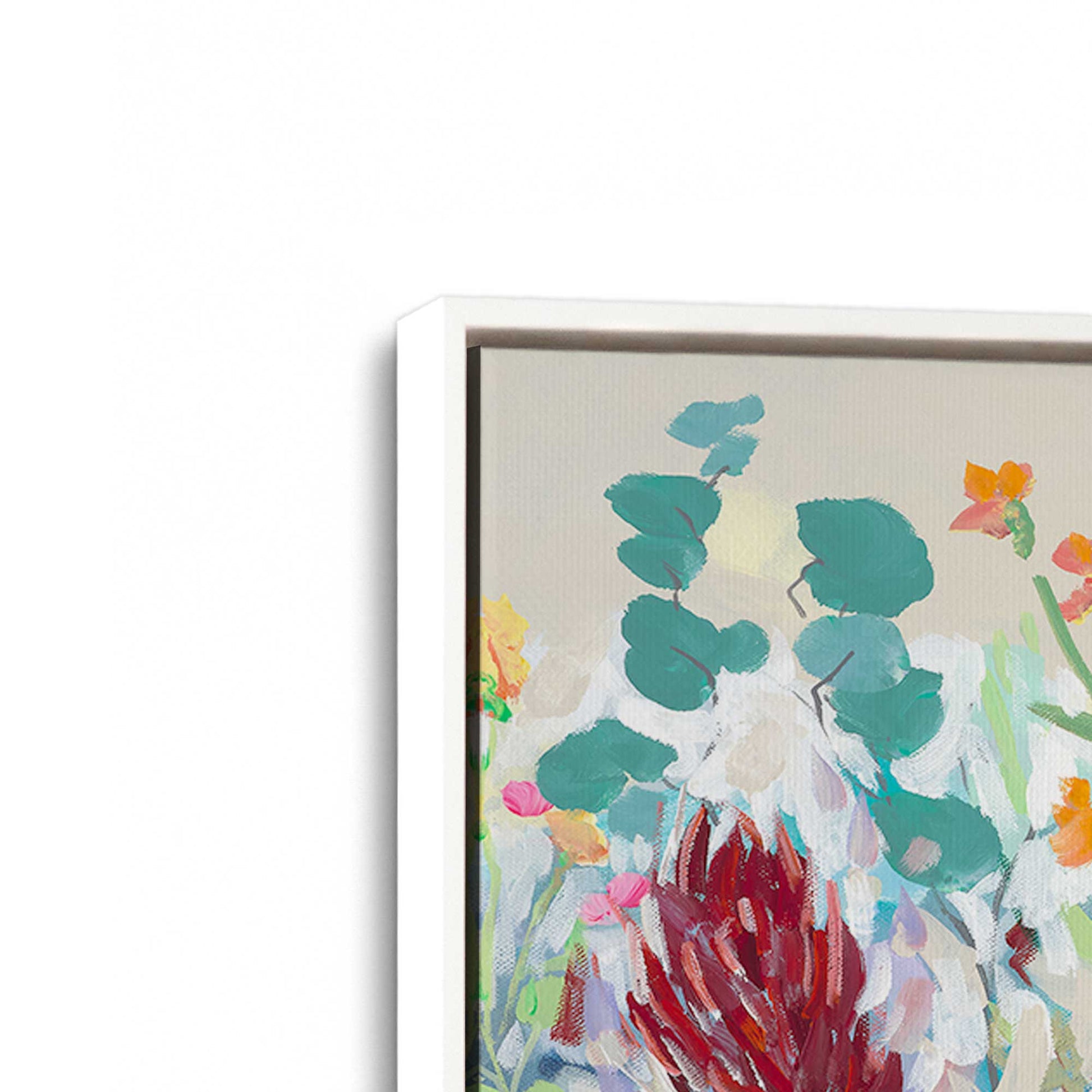 [Color:Opaque White], Picture of art in a White frame at an angle