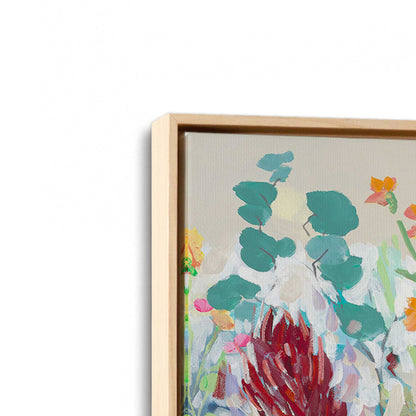 [Color:American Maple], Picture of art in a American Maple frame at an angle