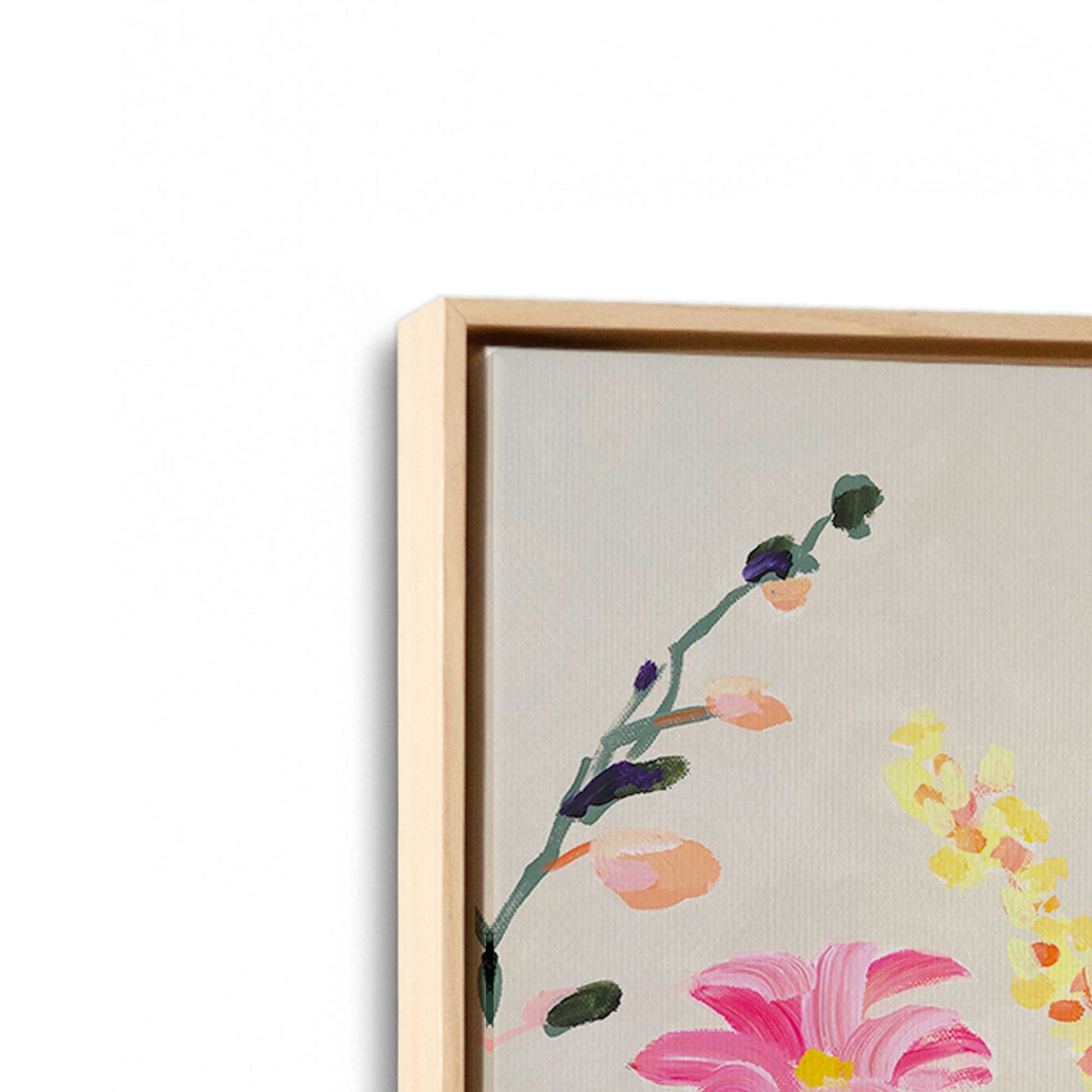 [Color:American Maple], Picture of art in a American Maple frame at an angle