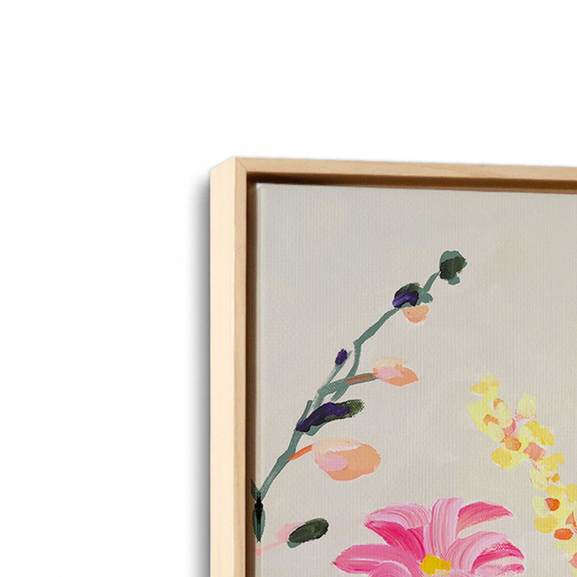 [Color:American Maple], Picture of art in a American Maple frame at an angle