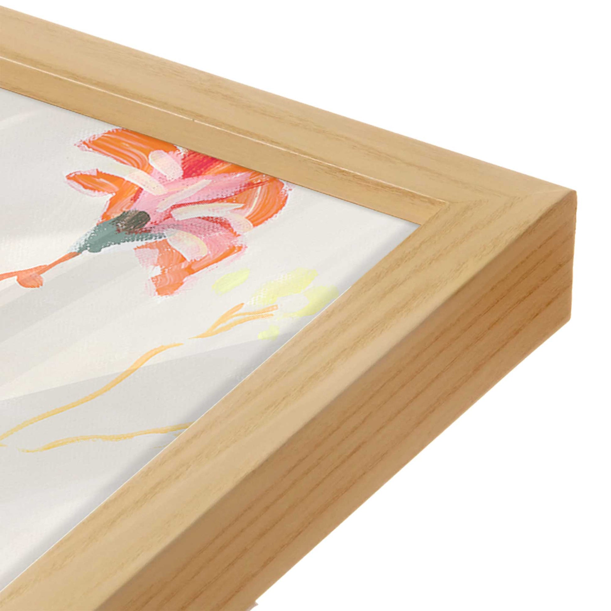 [Color:American Maple], Picture of art in a American Maple frame at an angle