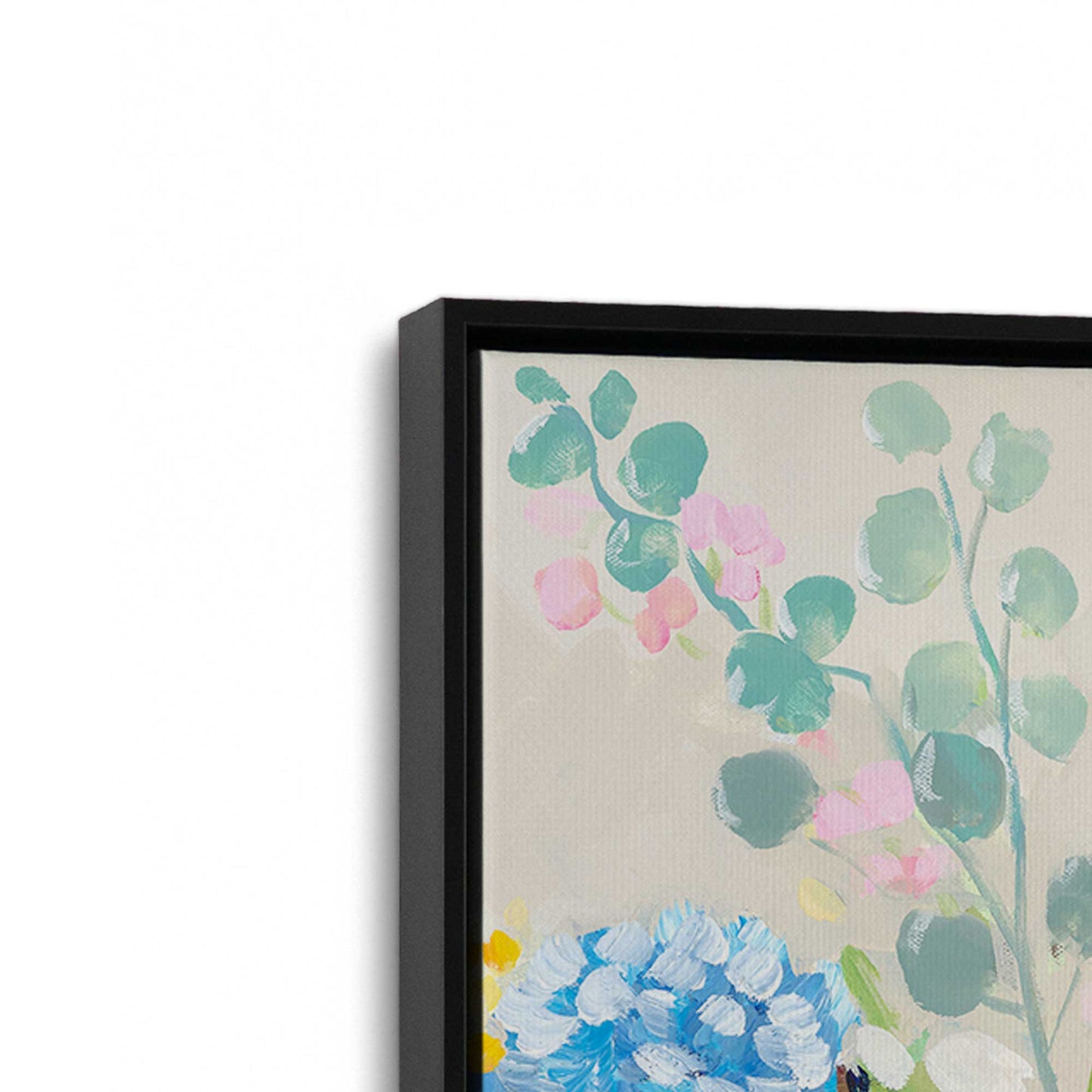 [Color:Satin Black], Picture of art in a Satin Black frame at an angle
