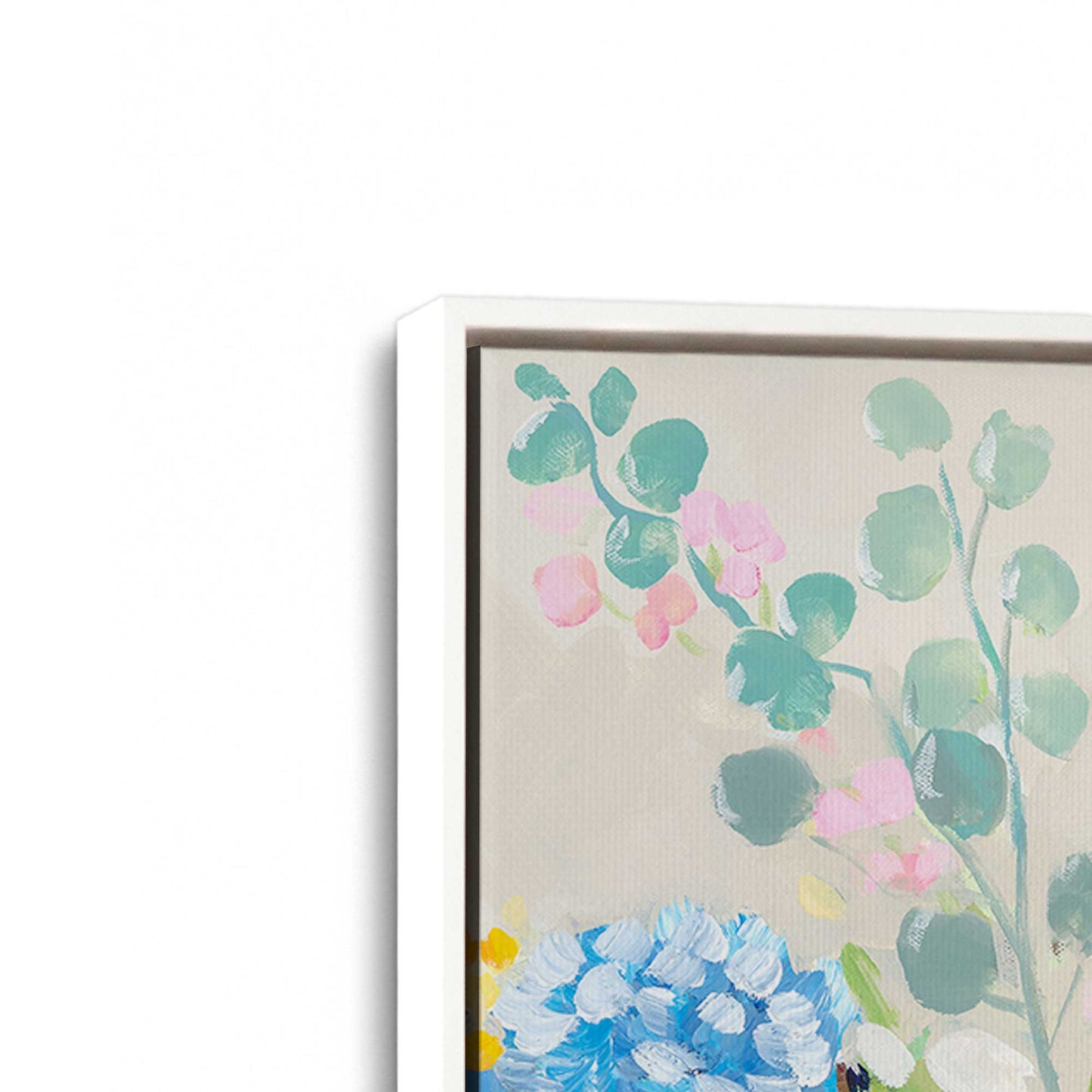 [Color:Opaque White], Picture of art in a White frame at an angle